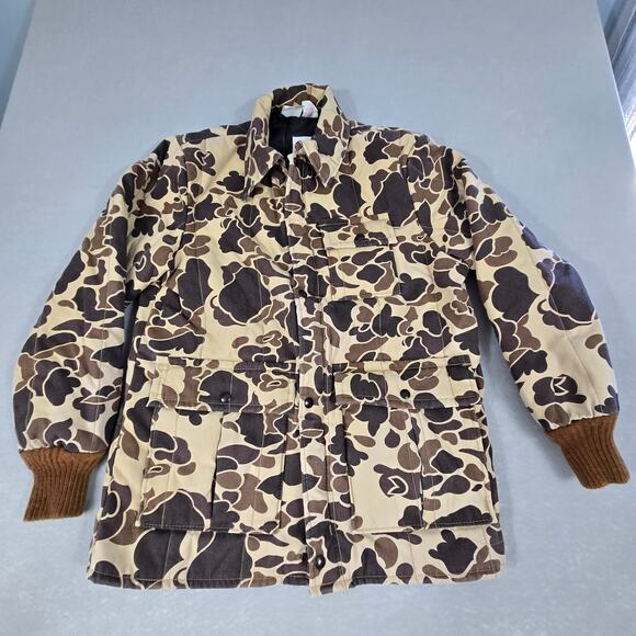 Vtg Sports Afield Insultated Camo Men's Hooded Full Zip Hunting Jacket Medium - Picture 1 of 15